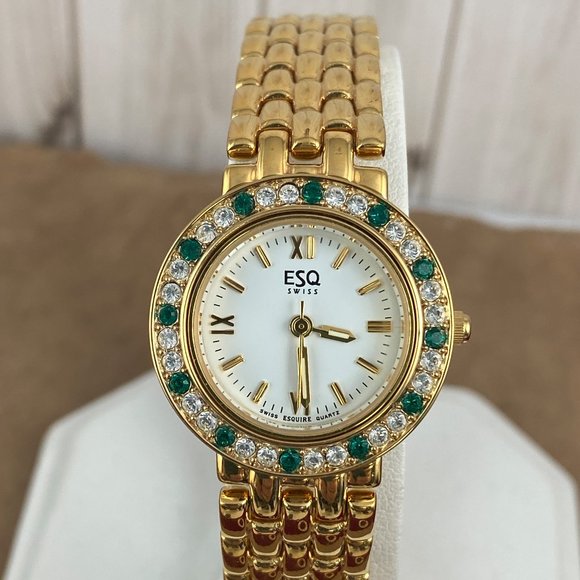 SOLD. Vintage Exquisite Movado EAQ Swiss Watch with 5 Removable Crystal Bezels - Picture 5 of 16